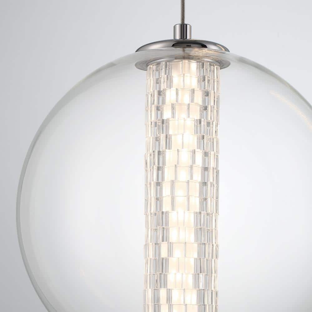 Atomo Chrome LED Mini Pendant with Clear Glass Globe