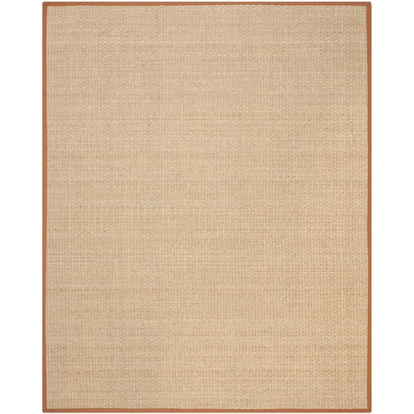 Natural Fiber Natural/Brown 10 ft. x 14 ft. Border Woven Area Rug