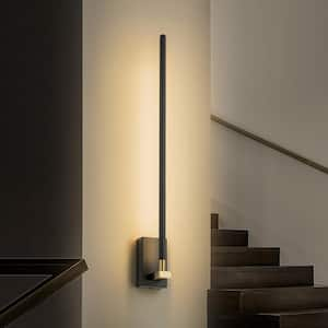 Rex 23.6 in. 1-Light Black Linear Dimmable LED Wall Sconce