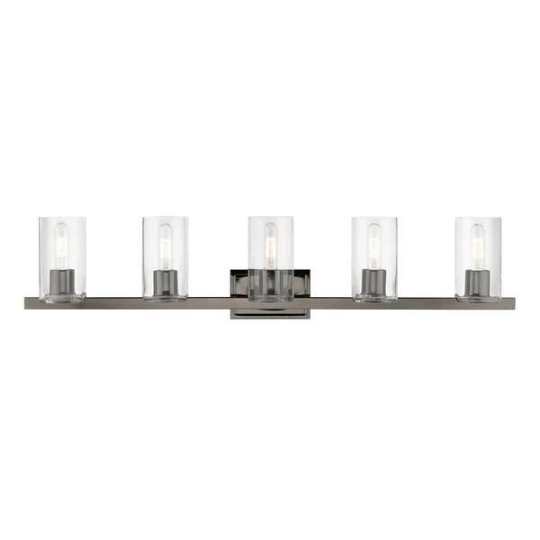 Livex Lighting Clarion 42 in. 5Light Black Chrome Vanity Light with