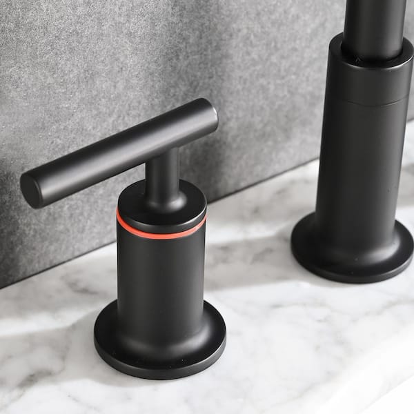 Delta Faucet Stryke Matte Black Bathroom Faucet, Centerset