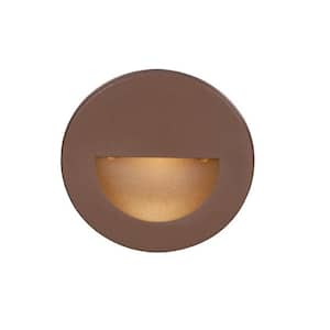 4-Watt Line Voltage 3000K Bronze Integrated LED Round Wall or Stair Light