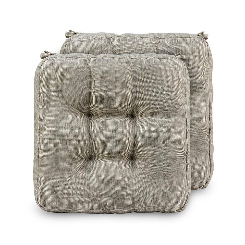 2-Piece 16.5 x 3.5 Beige and White Outdoor Lounge Chair Cushion in Seat Bac