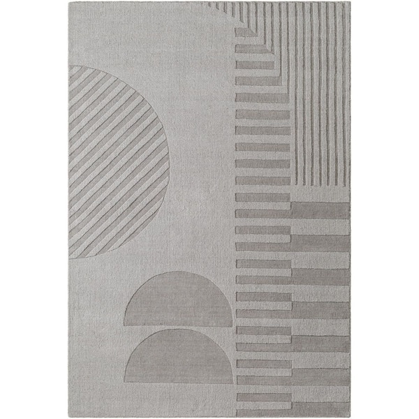 Mystique Gray Modern Geometric 2 ft. x 3 ft. Area Rug