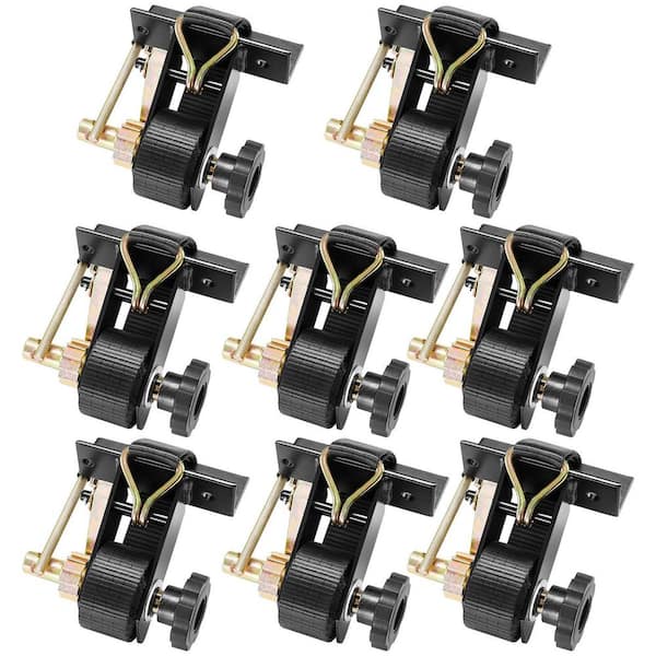 Ladder Rack Ratchet Straps, Black Square Tube Mount, 1.5 in. W x 7.4 ft. L with Double J-Hooks, 500 lbs. Load(8 Pack)