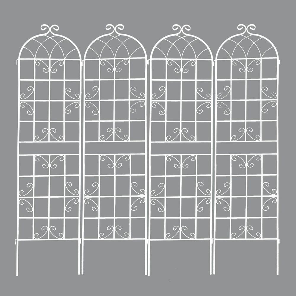4 Pack Metal Garden Trellis 86.7 in. x 19.7 in. Rustproof Climbing Plant Support Arbors-White price history on PriceWatchPro