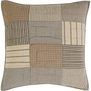 Sawyer Mill Charcoal Farmhouse Cotton Quilted Euro Sham
