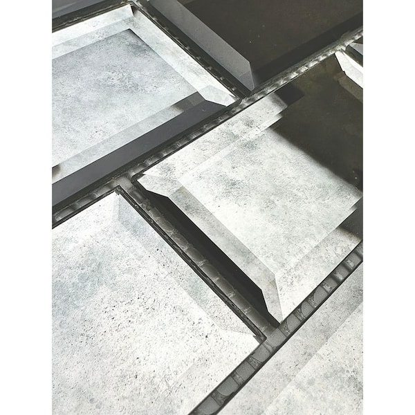 Atmosphere Iridescent Orange Square Mosaic 2 in. x 2 in. Recycled Glass Decorative Wall Floor Pool Tile (2 sq. ft./Each)