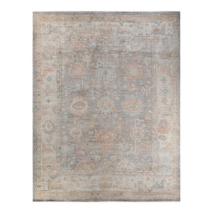 Oushak One-of-a-Kind Traditional Ivory 9 ft. x 12 ft. Hand Knotted Tribal Area Rug