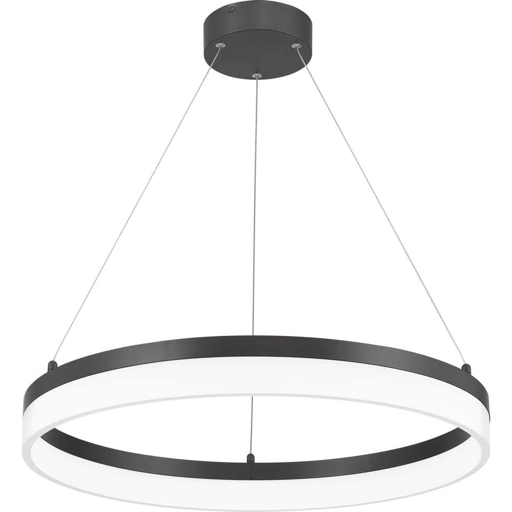 Cohen Contemporary LED Pendant in Oil-Rubbed Bronze with Etched Acrylic Shade