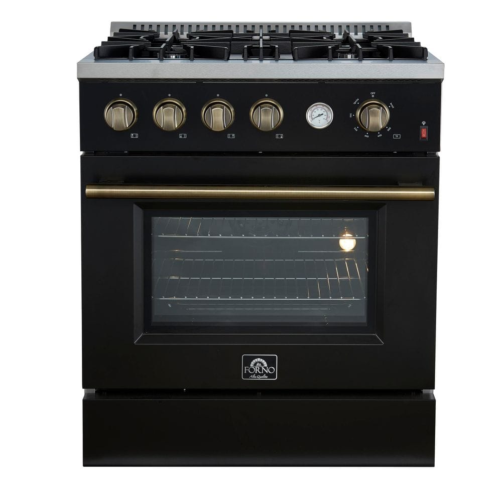 Marco 30 in. Gas Range Black & Antique Brass, 4-Burners 37,000-BTU, 4.32 cu. ft. Convection Oven price history on PriceWatchPro