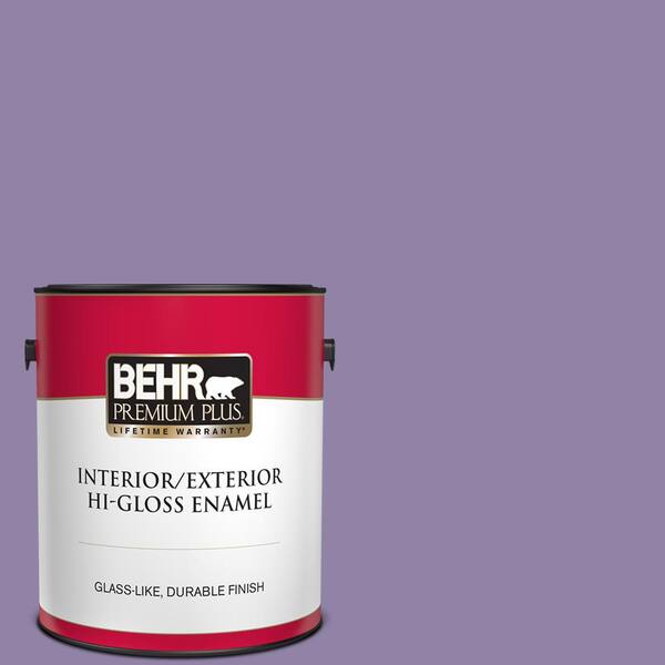 BEHR PREMIUM PLUS 1 gal. #650D-5 Fabulous Grape Hi-Gloss Enamel Interior/Exterior Paint
