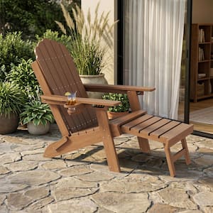 Bewood Outdoor HIPS Black Plastic Folding Adirondack Chair with