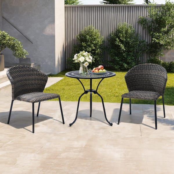 Crestlive Products 2-Piece Outdoor Garden Stackable Wicker Dining ...