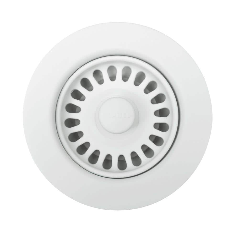 White Plastic Kitchen Sink Basket Strainer with Lock Mount