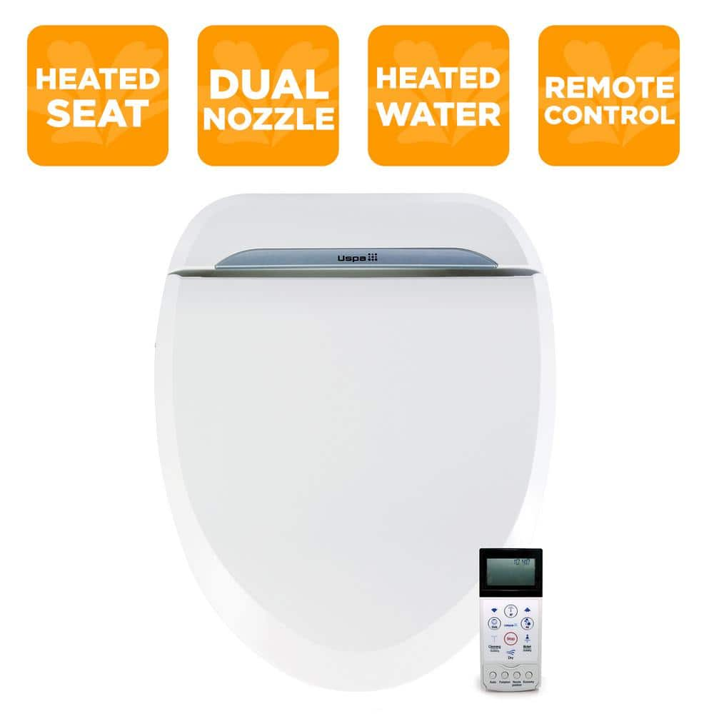 BioBidet USPA6800-E Bidet Seat - Remote, Dual Nozzle, Feminine Wash (Elongated)