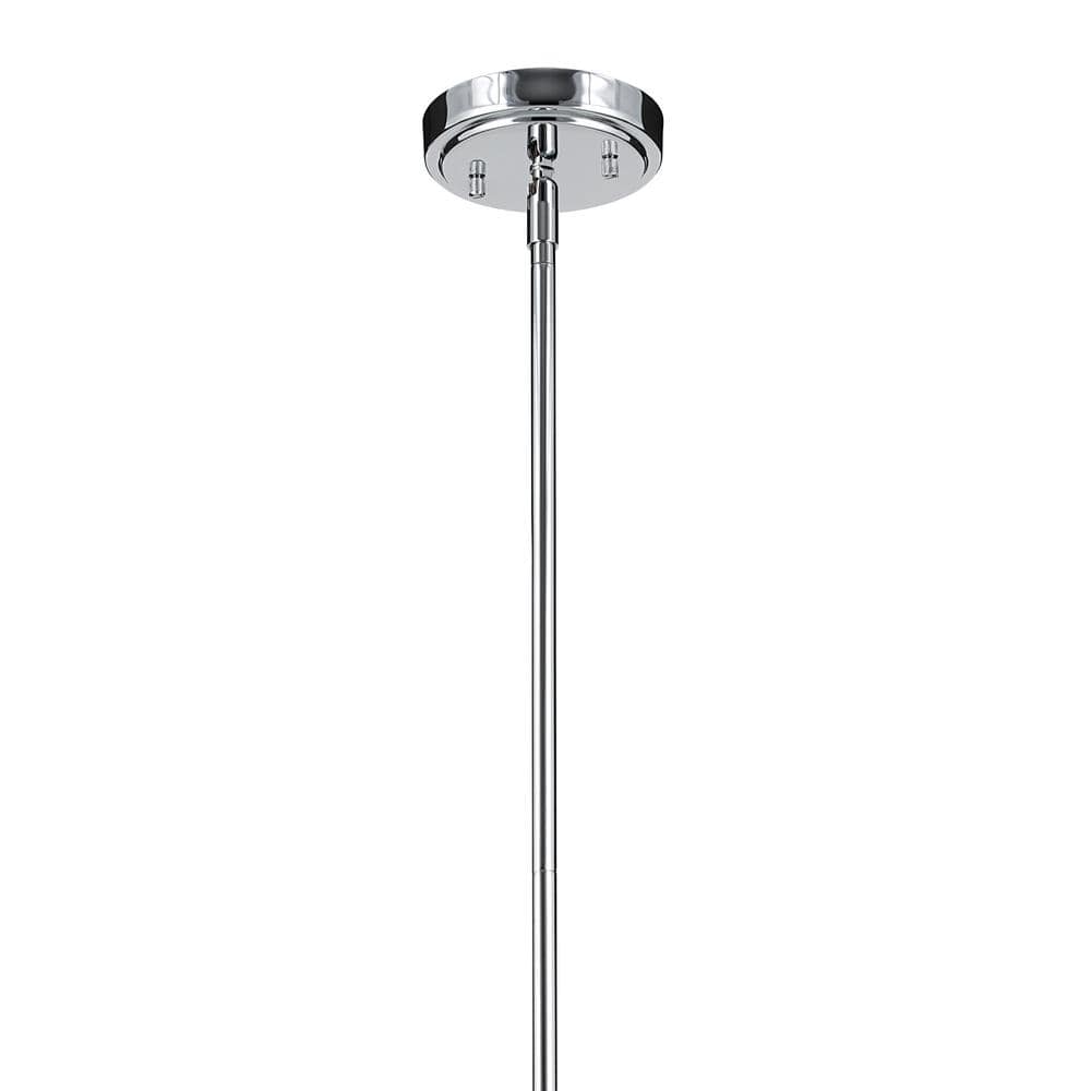 Chrome and Clear Glass Cone Pendant Light with Adjustable Height