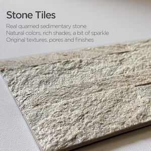 12-Sheets Golden Beach 24 in. x 6 in. Peel, Stick Self-Adhesive Decorative 3D Stone Tile Backsplash (11.6 sq.ft./Pack)