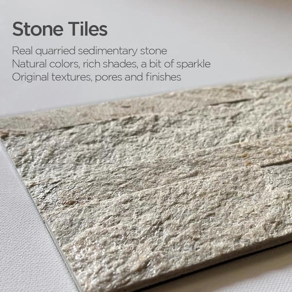 4-Sheets Golden Beach 24 in. x 6 in. Peel, Stick Self-Adhesive Decorative 3D Stone Tile Backsplash (3.87 sq.ft./Pack)