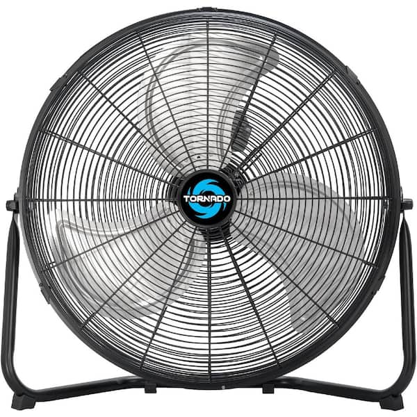 20 in. High Velocity Metal Floor Fan, 3-Speed Powerful Cooling Industrial Fans, 120° Tilt, UL safety Listed, Black