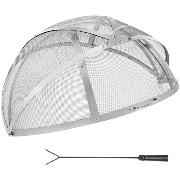 Firepit Spark Screen Lid 30 in. Dia. Outdoor Firepit Ring Cover Round Accessories Fire Pit Metal Cover