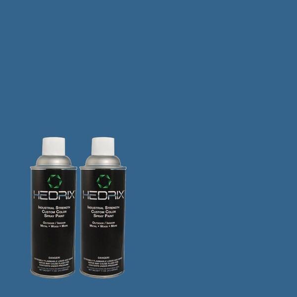 Hedrix 11 oz. Match of S-G-580 Running Water Semi-Gloss Custom Spray Paint (2-Pack)