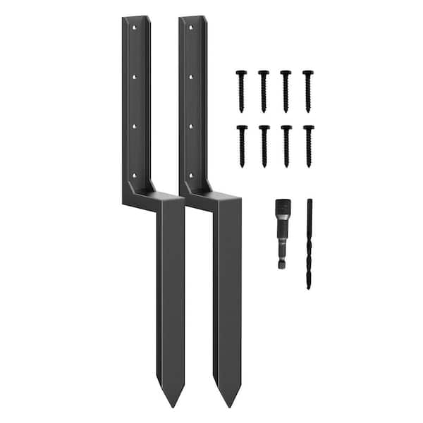 11-Gauge 33.6 in. Steel Fence Post Repair Anchor Kit for Broken or Leaning 4 x 4 and 6 x 6-Wood Posts (2-Pack)