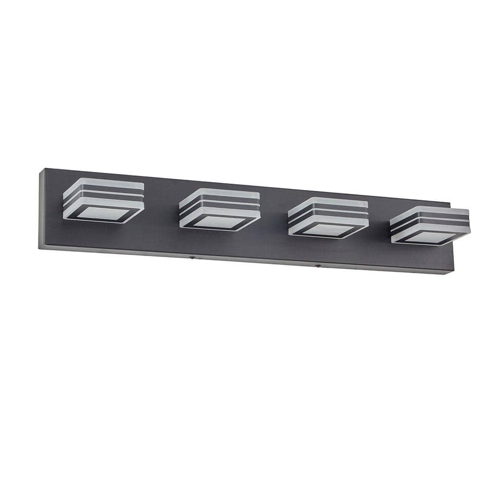 25.6 in. 4-Light Acrylic Matte Black LED Vanity Light Bar with Adjustable Light Angle, Dimmable for Bathroom, Bedroom price history on PriceWatchPro