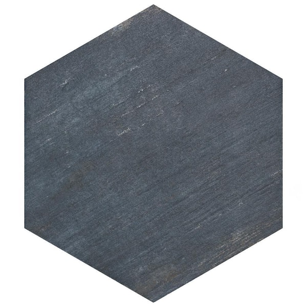 Merola Tile Retro Mini Hex Blue 7 in. x 8 in. Porcelain Floor and Wall Tile (11.16 sq. ft./Case)