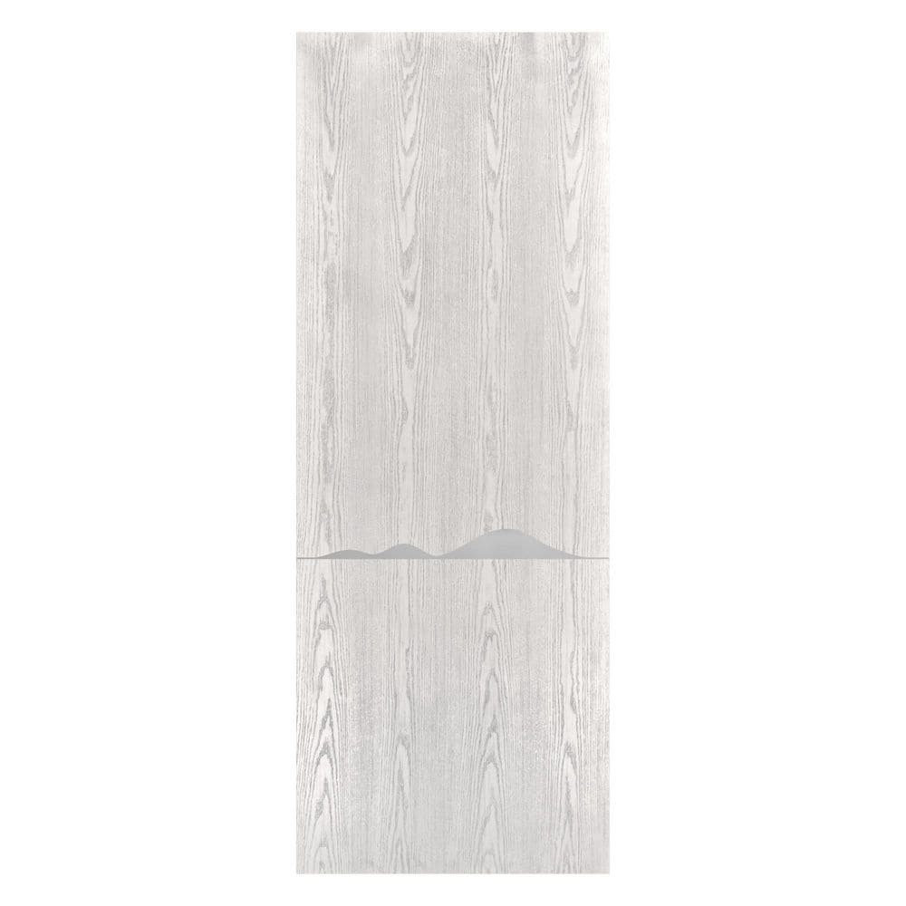 36 in. x 96 in. Julia Prefinished Solid Core White Oak Natural Wood Veneer Interior Door Slab with Glossy Silver Inserts price history on PriceWatchPro