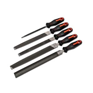 Nicholson 6 in., 8 in. and 10 in. General Purpose File Set with Ergonomic Handles (5-Piece)