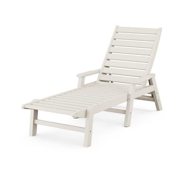 POLYWOOD Grant Park Sand Chaise Lounge with Arms