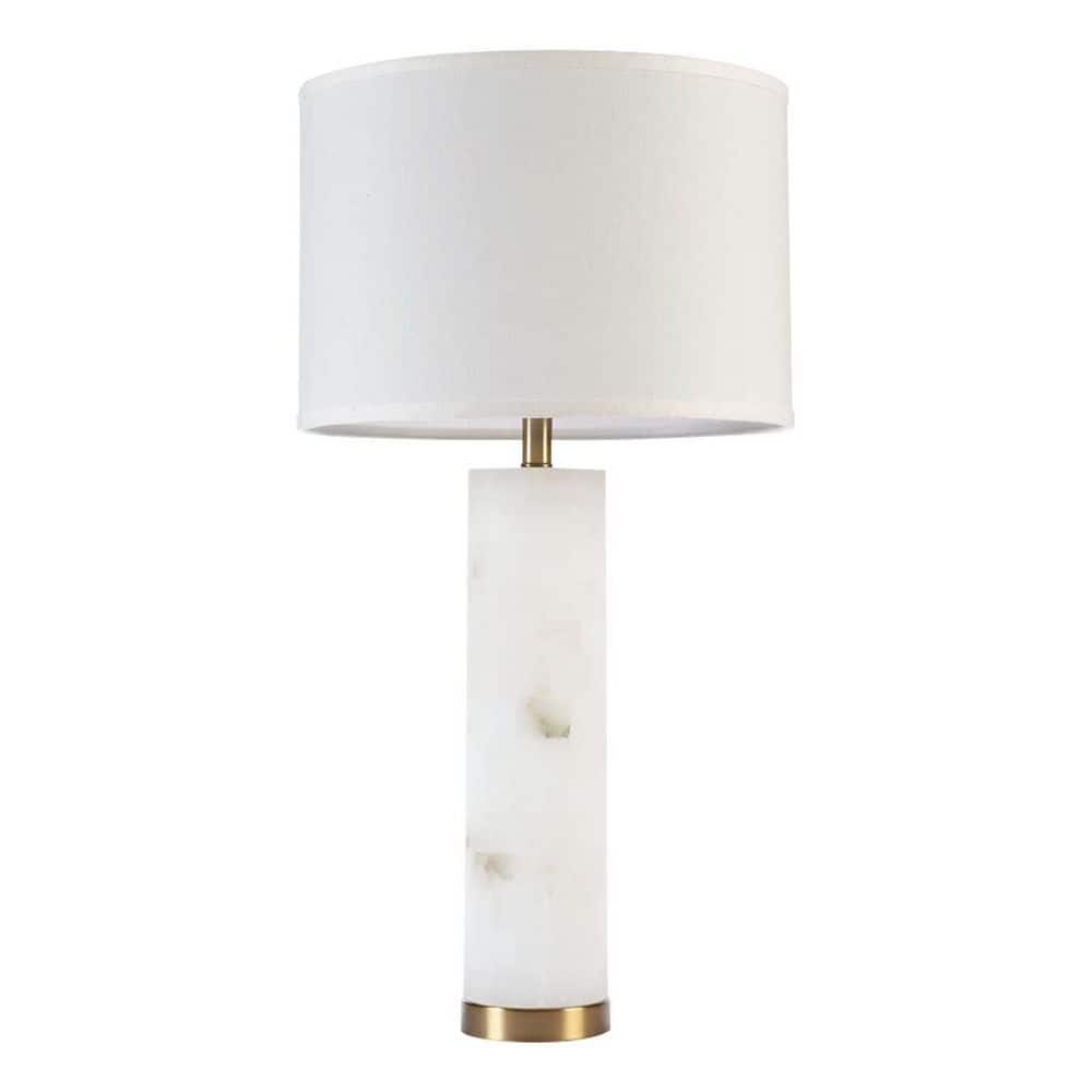 30 in. White Table Lamp with 72 in. Power Cord with On/Off Switch for Livin