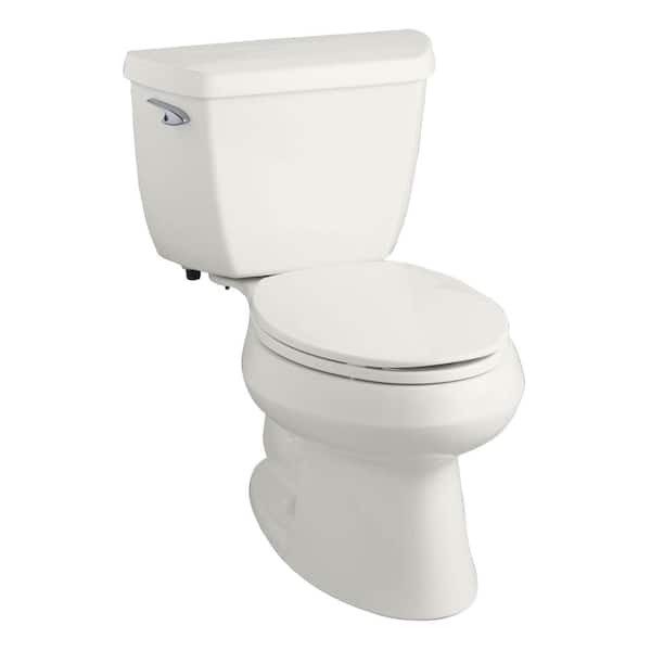 KOHLER Wellworth Classic 2-Piece 1.28 GPF Single Flush Elongated Toilet in White