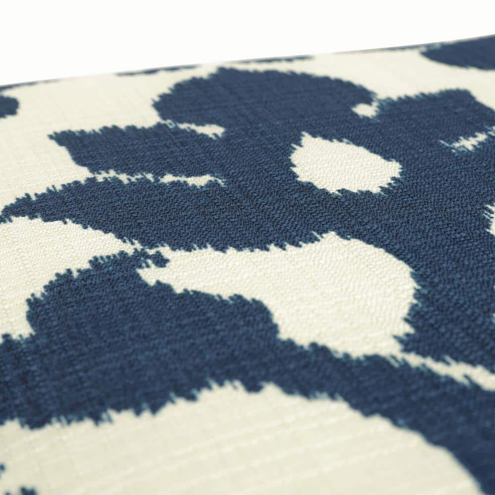 Navy and White Damask Ikat Square Floor Pillow