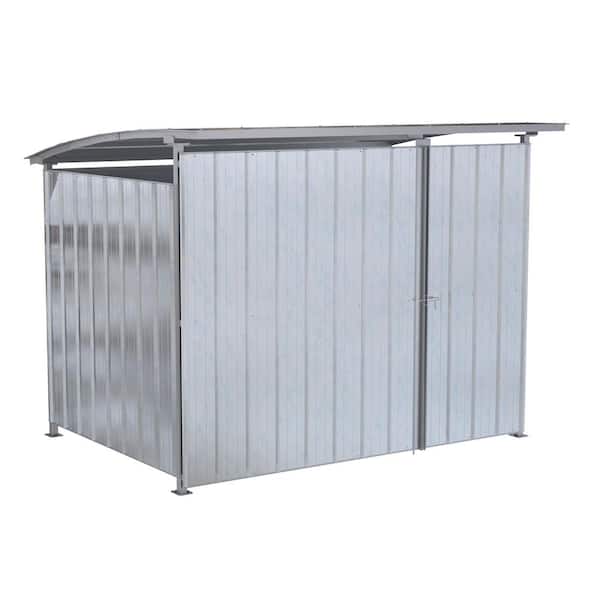 Vestil 95-1/2 in. x 120 in. x 90-1/16 in. Galvanized Multi-Duty Shed with Front Doors in Silver