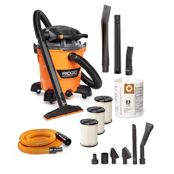 12 Gal. 6.0 Peak HP NXT Shop Vacuum HD1280 Wet Dry Vac with Detachable Blower, 2 Additional Filters and Car Cleaning Kit