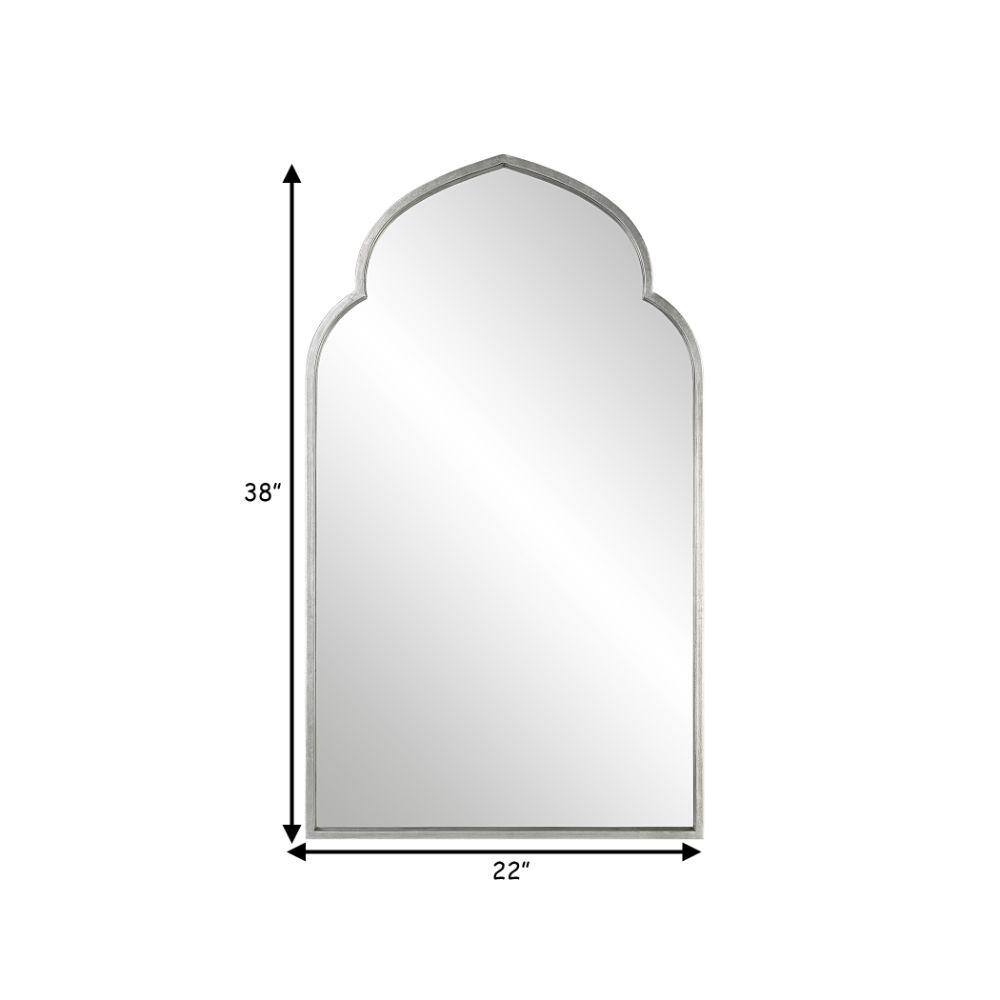 Elegant Full-Length Moroccan Style Wall Mirror in Soft Silver and Gold