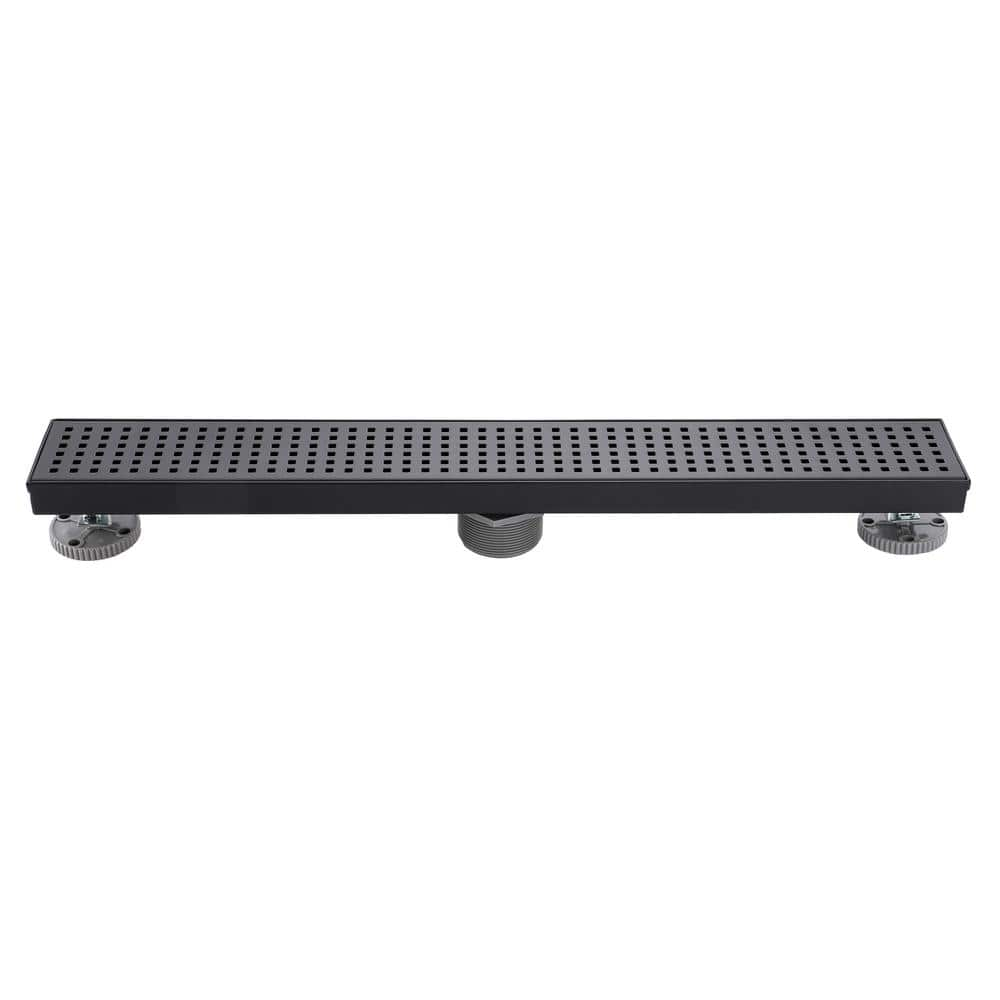 Design House In Linear Shower Drain Modern Contemporary Matte Black Mb The Home Depot