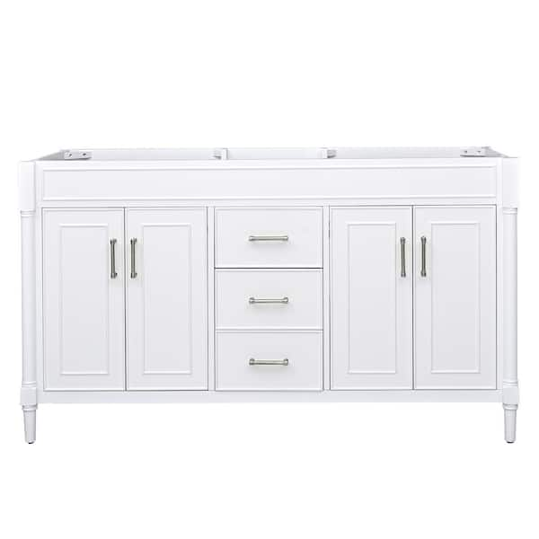 Bristol 60 in. W x 21.5 in. D x 34 in. H Bath Vanity Cabinet without Top in White