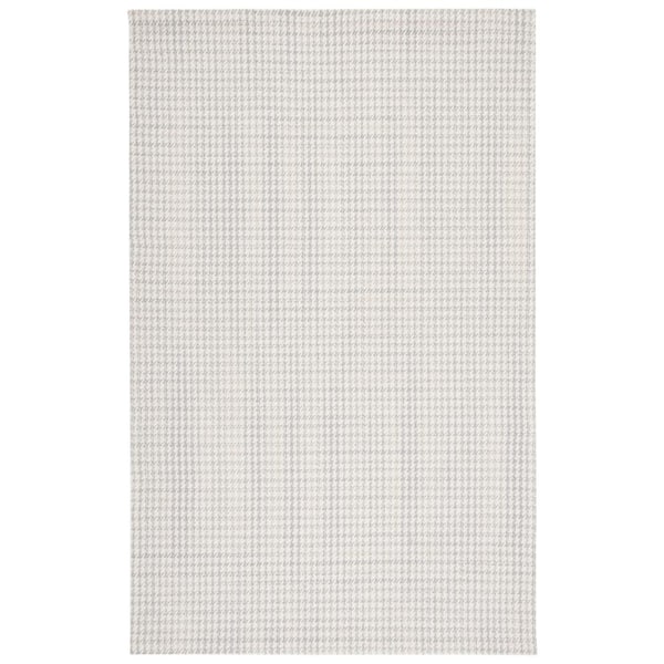 SAFAVIEH Marbella Gray/Ivory Doormat 3 ft. x 5 ft. Houndstooth Area Rug
