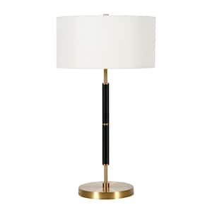 Simone 25 in. Brass and Black Table Lamp