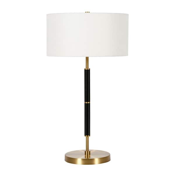 Meyer&Cross Simone 25 in. Brass and Black Table Lamp