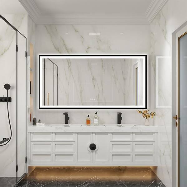 32x 24 Organnice Frameless Anti-Fog Bathroom Vanity Mirror with Dimmable Light