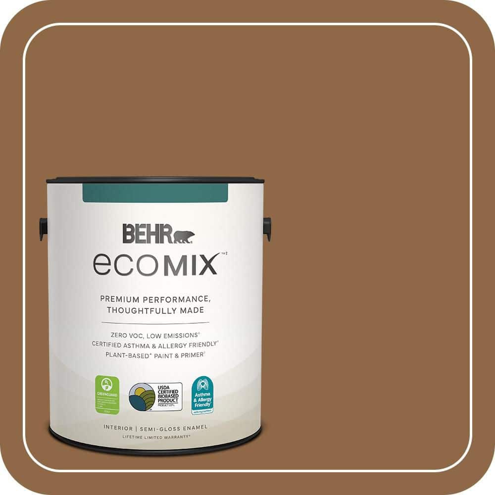 ECOMIX 1 gal. #270F-7 English Saddle Semi-Gloss Enamel Plant-Based Interior Paint & Primer price history on PriceWatchPro