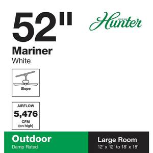 Mariner 52 in. Indoor/Outdoor White Ceiling Fan