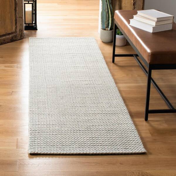 Natura Silver/Ivory 2 ft. x 14 ft. Striped Solid Color Gradient Runner Rug