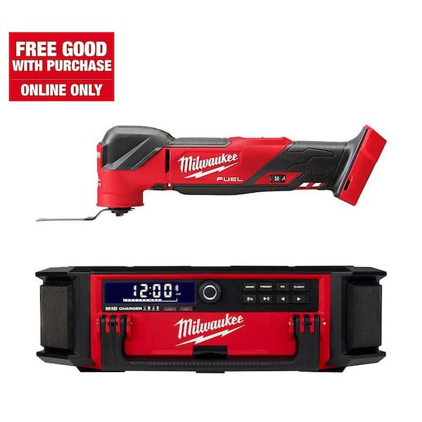 Milwaukee M18 FUEL 18V Lithium-Ion Cordless Brushless Oscillating Multi-Tool with PACKOUT Radio