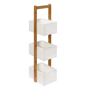 3 - Tier Bamboo Storage Caddy in White