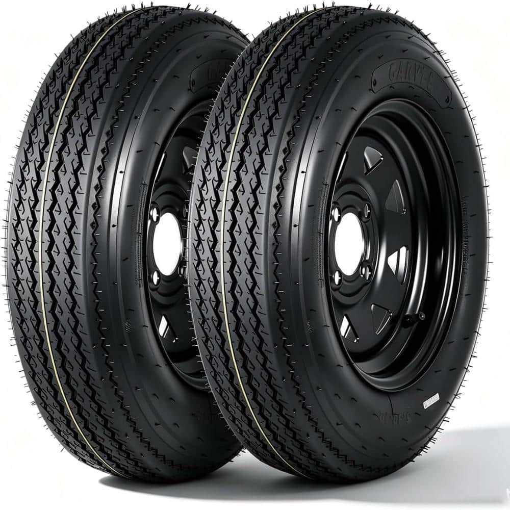 "2-Pack 5.30-12 Trailer Tire and Wheel Assembly - 5.30x12 Tire with 12"" Rim 4 Lug 4"" Bolt Pattern 6PR Load Range C" price history on PriceWatchPro